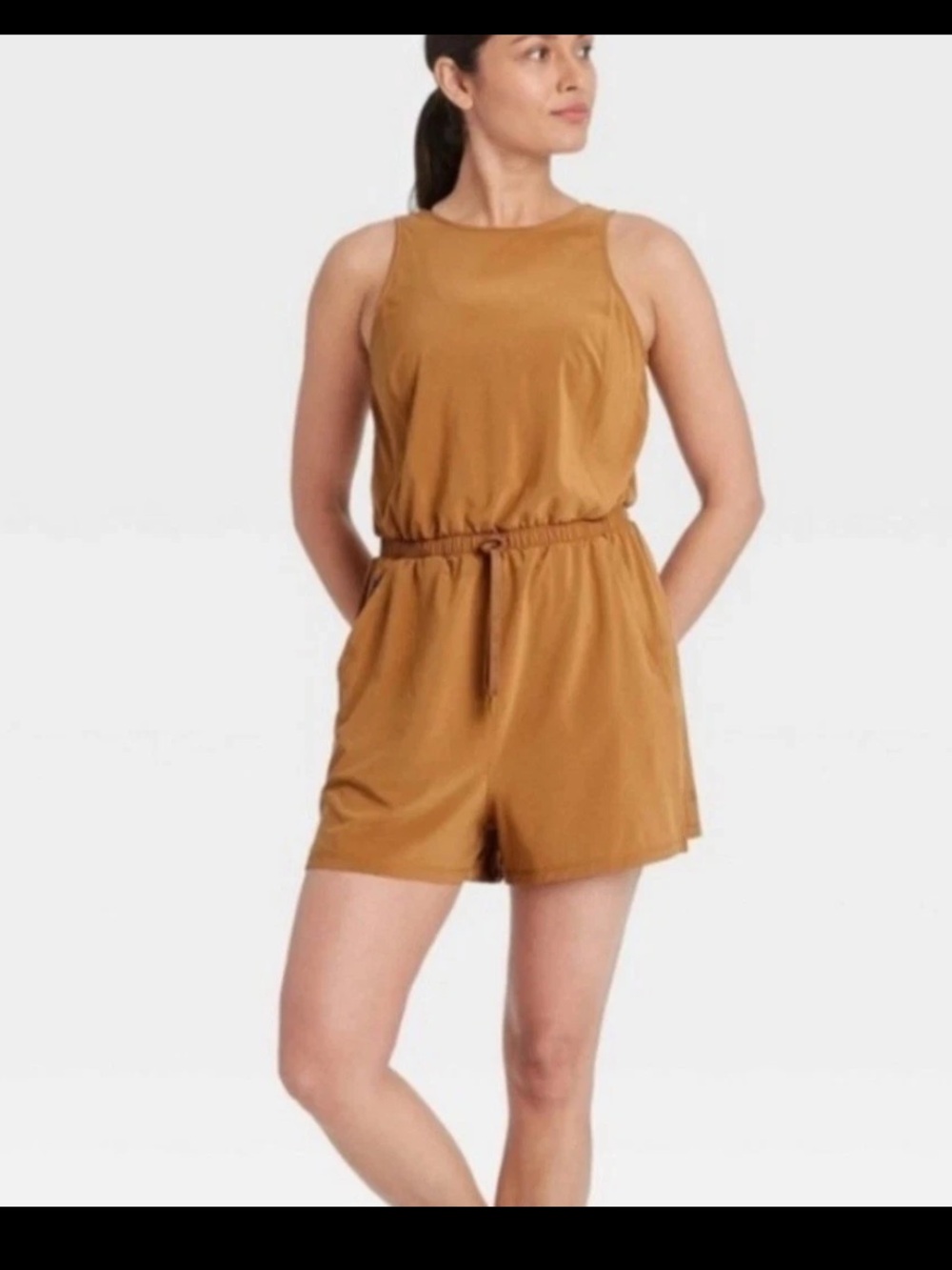 all in motion golden brownish Sleeveless Romper
